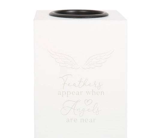 FEATHERS APPEAR ANGEL WING TEALIGHT HOLDER